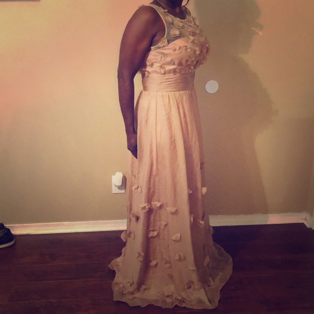 Champagne colored evening gown